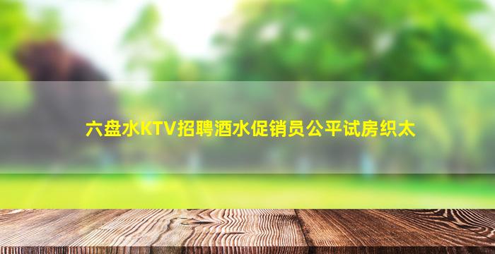 六盘水KTV招聘酒水促销员公平试房织太